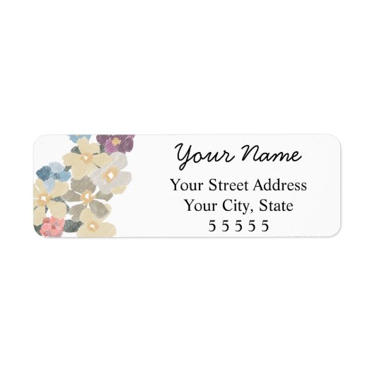 Handgetekende Floral Return Adreslabels Etiket (Voorkant)