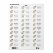 Handgetekende Floral Return Adreslabels Etiket (Full Sheet)