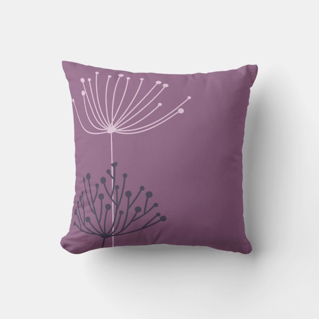 Handgetekende Floral Sierkussen met Botanische Kun (Voorkant)