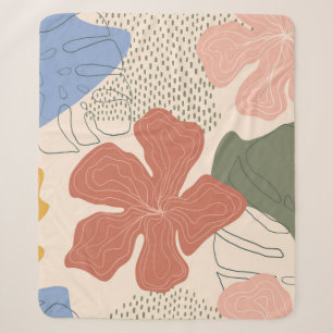Handgetekende florale naadloos patroon, creatieve sherpa deken