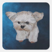 Handgetekende Fluffy Angry Puppy Sticker (Voorkant)