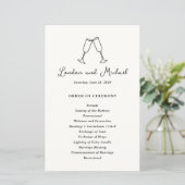 Handgetekende fluiten Doodle Modern Wedding Progra (Staand voorkant)