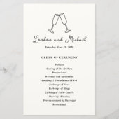 Handgetekende fluiten Doodle Modern Wedding Progra (Voorkant)