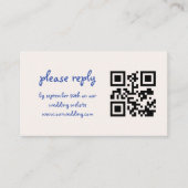 Handgetekende Franse Blauwe grillige bruiloft Informatiekaartje (Voorkant)