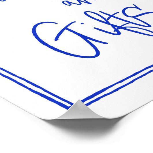 Handgetekende, Franse blauwe Kaarten en geschenken Poster (Hoek)