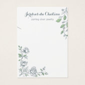Handgetekende Franse botanische ketting display ka Visitekaartje (Voorkant)