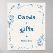 Handgetekende Franse grillige Kaarten en geschenke Poster (Voorkant)