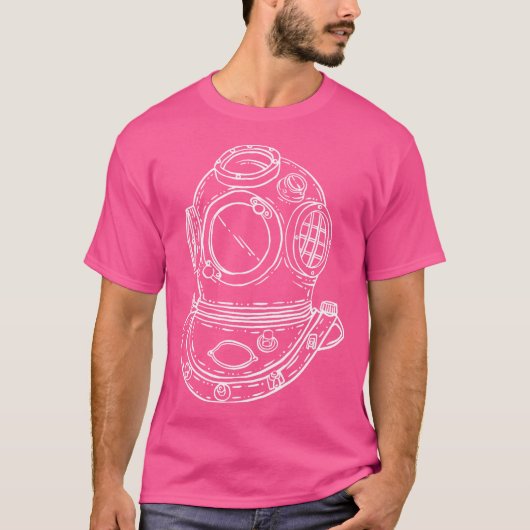 Handgetekende Froschmann Duikhelm T-shirt (Voorkant)