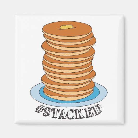 Handgetekende Full Stack Pancakes Clipart Pancake Magneet (Voorkant)