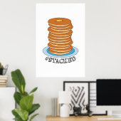 Handgetekende Full Stack Pancakes Clipart Pancake Poster (Thuiskantoor)