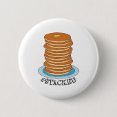 Handgetekende Full Stack Pancakes Clipart Pancake Ronde Button 5,7 Cm (Voorkant)