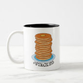Handgetekende Full Stack Pancakes Clipart Pancake Tweekleurige Koffiemok (Links)