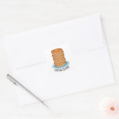 Handgetekende Full Stack Pancakes Clipart Pancake Vierkante Sticker (Envelop)