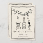 Handgetekende funky handgeschreven save the date (Voorkant / Achterkant)