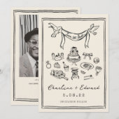 Handgetekende funky handgeschreven save the date (Voorkant / Achterkant)