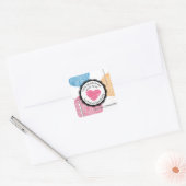 Handgetekende fuzzy garens haakhaakjeshaken cadeau vierkante sticker (Envelop)