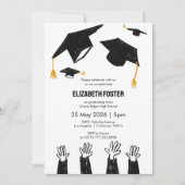 Handgetekende geïllustreerde afstuderen uitnodigin kaart (Voorkant)