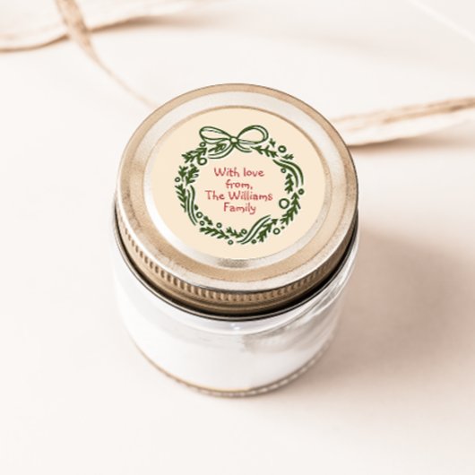 Handgetekende -geïnspireerde kerstcadeau Sticker