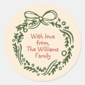 Handgetekende -geïnspireerde kerstcadeau Sticker (Voorkant)