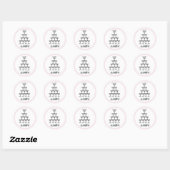 Handgetekende gekrabbelde Doodle Champagnetoren Ronde Sticker (Vel)