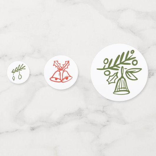 Handgetekende gekrabbelde speelse Doodles Holiday Confetti (Voorkanten)