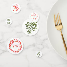 Handgetekende gekrabbelde speelse Doodles Holiday Confetti