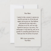 Handgetekende gemberkat en bloemen bedankkaart (Achterkant)