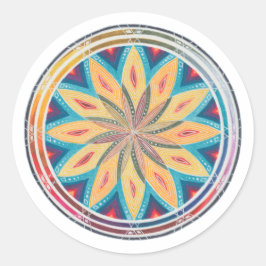 Handgetekende geometrische mandala ronde sticker