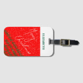 Handgetekende gepersonaliseerde vrolijk kerstfeest bagagelabel (Voorkant (horizontaal))
