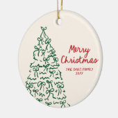 Handgetekende gepersonaliseerde vrolijke kerst Orn Keramisch Ornament (Links)