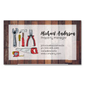 Handgetekende gereedschappen | Houten planken Magnetisch Visitekaartje (Voorkant)