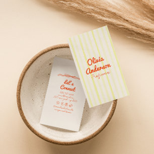 Handgetekende geschreven gele oranje vette Boho un Visitekaartje