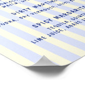 Handgetekende gestreepte Vrijgezellenfeesten cockt Poster (Hoek)