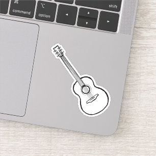 Handgetekende gitaar 3 "x 3" Custom-Cut Vinyl Stic Sticker