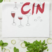 Handgetekende glazen en tekst op flessenmunten theedoek (Gevouwen)