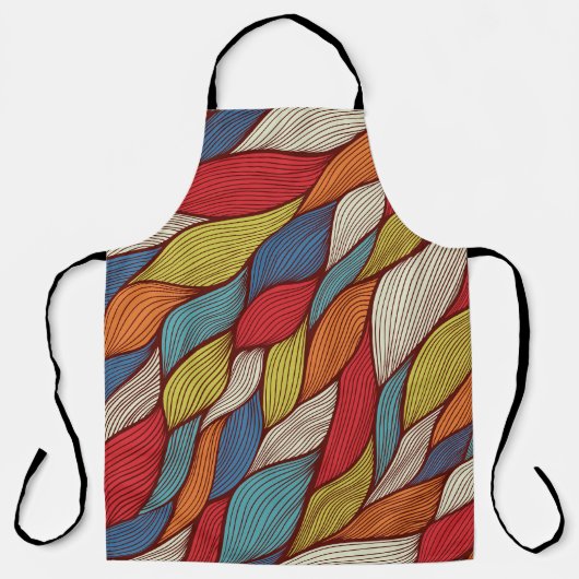 Handgetekende golven: Abstracte naadloze achtergro Schort (Voorkant)