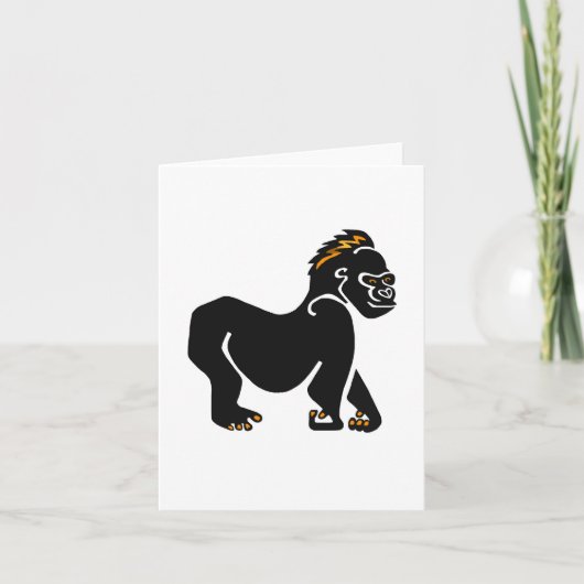 Handgetekende GORILLA -Wildlife -Primate - Aap Kaart (Voorkant)