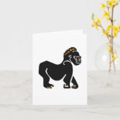 Handgetekende GORILLA -Wildlife -Primate - Aap Kaart (Gele Bloem)