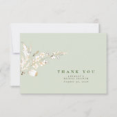 Handgetekende goudbloemen Elegant Hartelijk dank Bedankkaart (Voorkant)