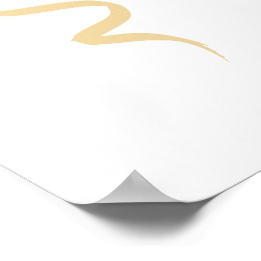 Handgetekende Gouden Bloemen Huwelijk Welkomstbord Poster (Hoek)