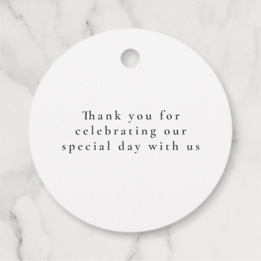 Handgetekende gouden bloemen minimalistisch bedank bedankjes labels (Achterkant)