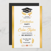 Handgetekende Gradient Graduation Party uitnodigin Kaart (Voorkant / Achterkant)