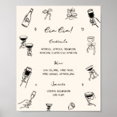 Handgetekende Grappige Trouw Cin Cin Bar Poster (Voorkant)