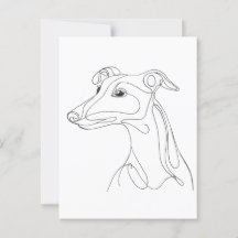 Handgetekende Greyhound-lijn Kunst - Minimalistisc
