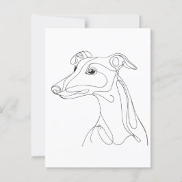 Handgetekende Greyhound-lijn Kunst - Minimalistisc Briefkaart