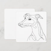 Handgetekende Greyhound-lijn Kunst - Minimalistisc Kaart (Voorkant / Achterkant)