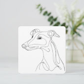 Handgetekende Greyhound-lijn Kunst - Minimalistisc Kaart (Staand voorkant)