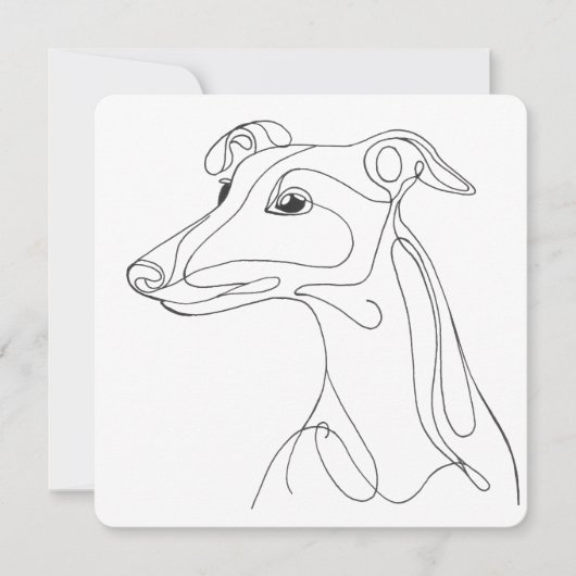 Handgetekende Greyhound-lijn Kunst - Minimalistisc Kaart (Voorkant)