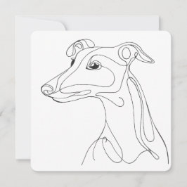 Handgetekende Greyhound-lijn Kunst - Minimalistisc Kaart