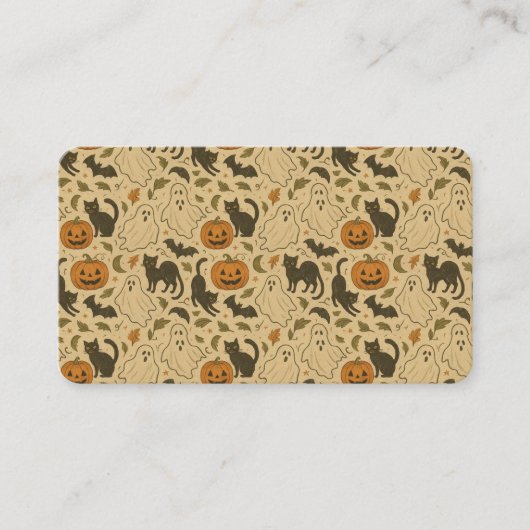  handgetekende griezelige Halloweenpatroon Visitekaartje (Voorkant)